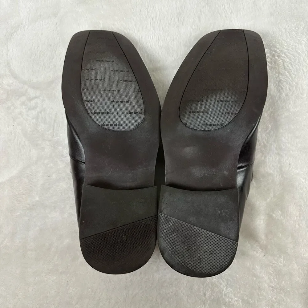Obermain Germany Men's Size 42 Dark‎ Brown Leather Slip On Loafers Office Casual